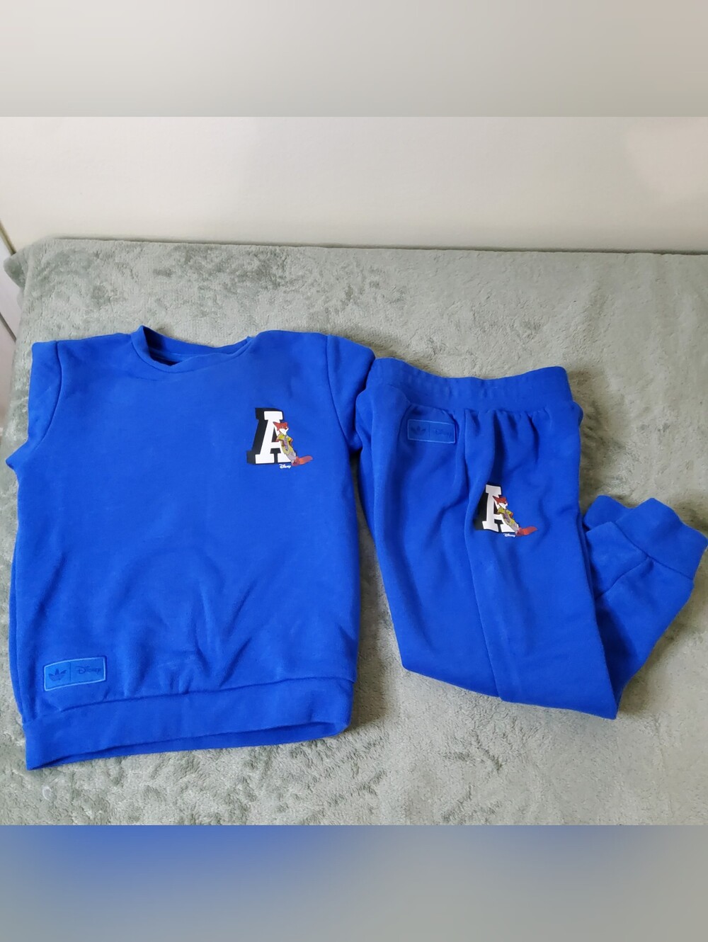 * Adidas Boys Toddler Disney Fox Crew Sweatshirt And Jogger Set Royal Blue Sz 4T
